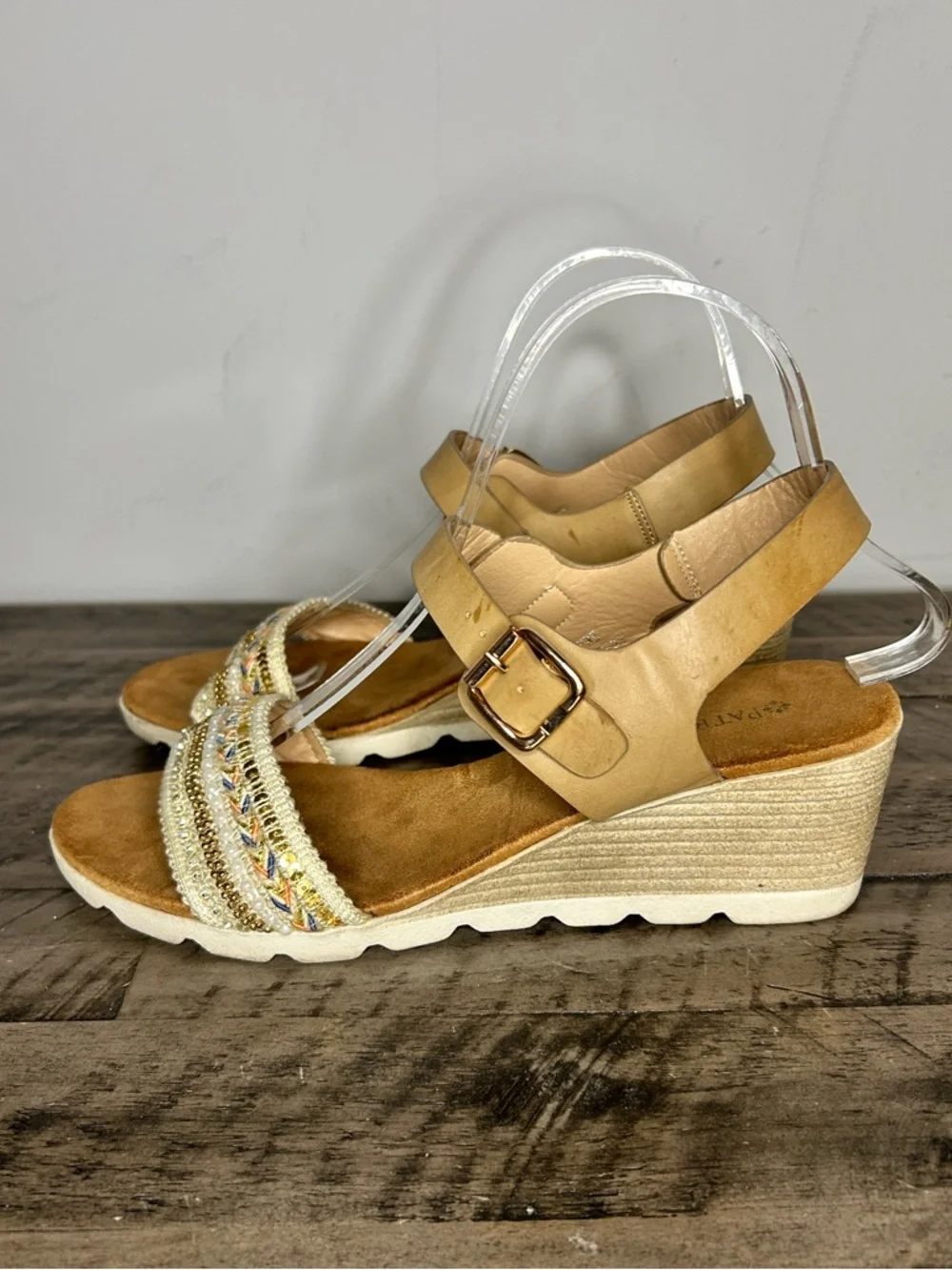 Patricia by Spring Step Embellished Wedge Heel Sandals